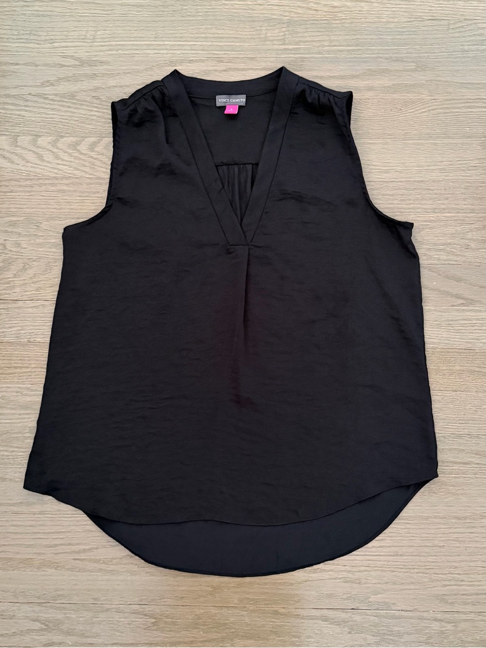 Vince Camuto Black Sleeveless V-Neck Blouse